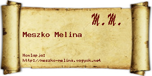 Meszko Melina névjegykártya